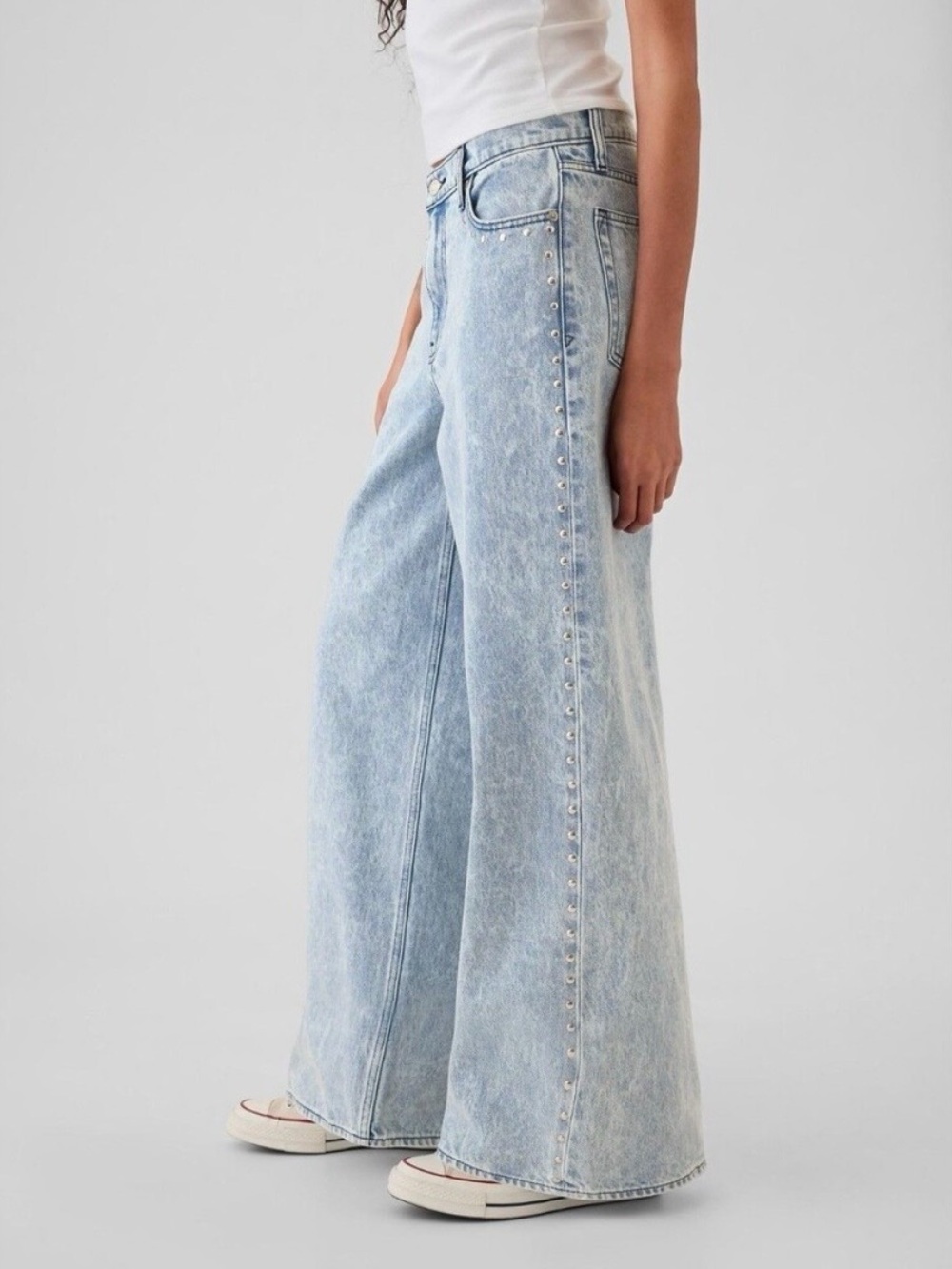 Gap Baggy Mid Rise Studded Denim Jeans